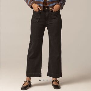 NWT Anthropologie Maeve Curvy Colette High Rise Wide Leg Crop Elm Wash sz 28